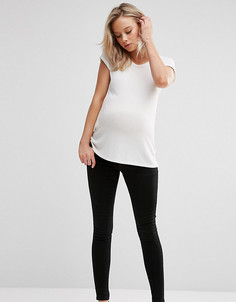 Черные джеггинсы для беременных с посадкой под животом ASOS Maternity Sculpt Me - Черный
