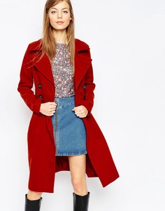 Пальто-тюльпан миди в стиле 60-х ASOS - Красный