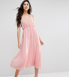 Короткое приталенное платье миди с декольте True Decadence Tall - Розовый