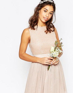 Платье мини с юбкой из тюля и отделкой Maya Petite - Розовый