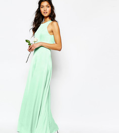 Платье макси с открытой спиной и разрезами Fame and Partners Asleigh - Зеленый