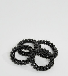 Комплект из 4 черных пластмассовых резинок для волос ASOS - Черный