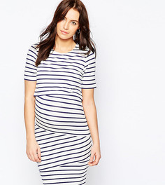 Двухслойное облегающее платье в полоску для беременных ASOS Maternity - Мульти