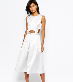 Атласный комбинезон для миниатюрных ASOS PETITE Premium - Серый