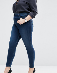 Зауженные выбеленные джинсы с завышенной талией ASOS CURVE Ridley - Синий