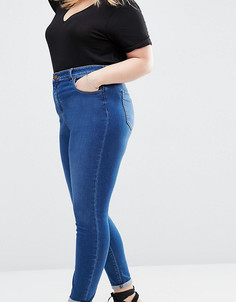 Выбеленные джинсы скинни с завышенной талией ASOS CURVE Ridley - Синий