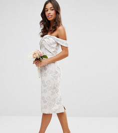 Жаккардовое платье‑футляр миди ASOS PETITE WEDDING - Мульти