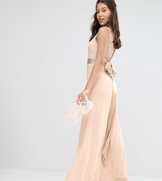 Декорированное платье макси с бантиками сзади TFNC WEDDING - Розовый