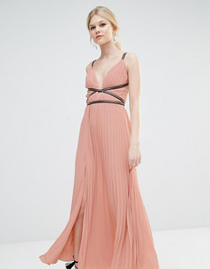 Плиссированное платье макси True Decadence Petite - Розовый