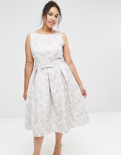Жаккардовое платье миди для выпускного ASOS CURVE WEDDING - Мульти