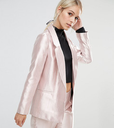 Розовый блейзер с эффектом металлик ASOS PETITE Ultimate - Розовый