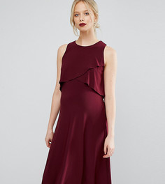 Двухслойное платье миди для беременных ASOS Maternity - Красный