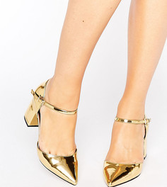 Туфли на каблуке для широкой стопы с острым носком ASOS SORAYA - Золотой