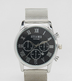 Серебристые часы с сетчатым ремешком и хронографом Reclaimed Vintage Inspired эксклюзивно для ASOS - Серебряный