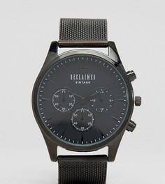 Черные часы с сетчатым ремешком и хронографом Reclaimed Vintage Inspired эксклюзивно для ASOS - Черный
