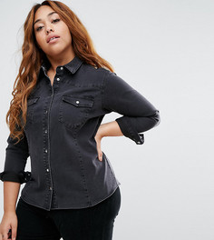 Черная джинсовая рубашка в стиле вестерн ASOS CURVE - Черный