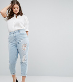 Рваные джинсы в винтажном стиле ASOS CURVE Original - Синий