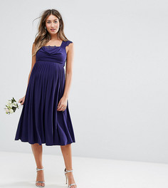 Платье макси для беременных с кружевными вставками ASOS Maternity WEDDING - Темно-синий