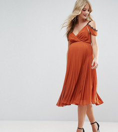 Приталенное платье миди ASOS Maternity - Оранжевый