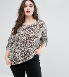 Мягкий джемпер с леопардовым принтом ASOS CURVE - Мульти