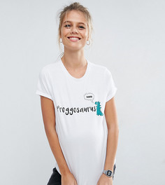 Футболка для беременных с надписью Preggosaurus ASOS Maternity - Белый