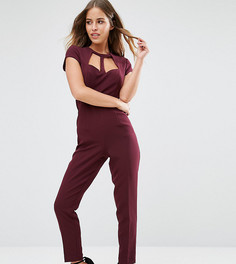 Комбинезон с решеткой на горловине Miss Selfridge Petite - Фиолетовый