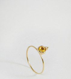 Серебряное позолоченное кольцо с камнем для родившихся в ноябре ASOS - Желтый