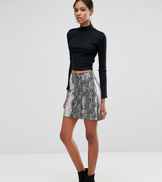 Мини-юбка со змеиным принтом ASOS TALL - Мульти