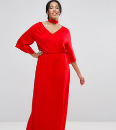 Платье макси с широкими рукавами ASOS CURVE - Красный