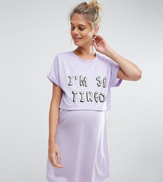 Футболка для сна Im So Tired ASOS Maternity NURSING - Зеленый