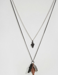 Два ожерелья с подвесками Icon Brand - Черный