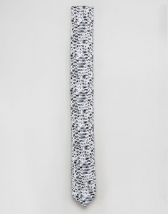 Узкий галстук со змеиным принтом ASOS - Черный