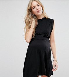 Платье мини с высоким воротом ASOS Maternity Nursing - Черный