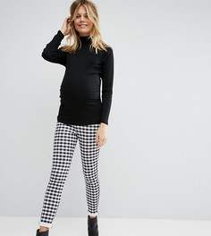 Суперузкие брюки в клеточку для беременных ASOS Maternity - Мульти
