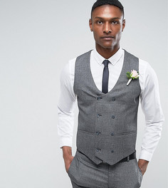 Серый фактурный жилет скинни ASOS TALL WEDDING - Серый