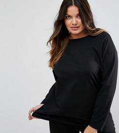 Oversize-футболка с длинными рукавами ASOS CURVE Ultimate - Черный