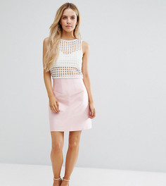 Структурированная атласная юбка ASOS PETITE Premium - Розовый