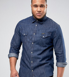 Выбеленная рубашка цвета индиго в стиле вестерн Wrangler PLUS - Темно-синий