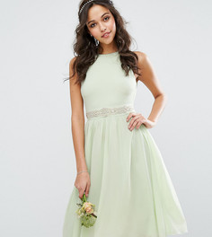 Декорированное платье миди с пышной юбкой TFNC WEDDING - Зеленый