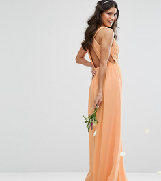 Платье макси с плиссировкой и отделкой сзади TFNC WEDDING - Оранжевый