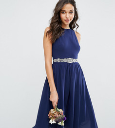 Платье миди с пышной юбкой и отделкой TFNC WEDDING - Темно-синий