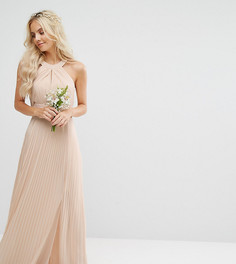 Плиссированное платье макси TFNC Petite Wedding - Розовый