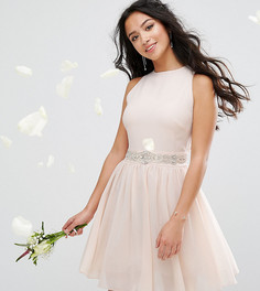 Платье мини с отделкой и пышной юбкой TFNC Petite Wedding - Розовый