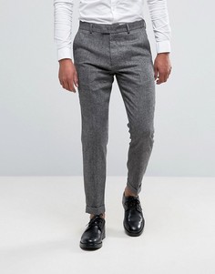 Фактурные брюки слим в строгом стиле Burton Menswear - Серый