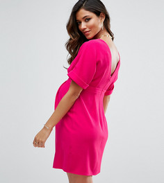 Строгое платье мини с V-образным вырезом на спине ASOS Maternity - Красный