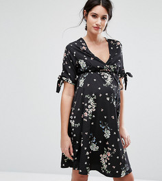 Платье с цветочным принтом для беременных New Look Maternity - Черный