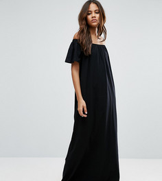 Платье макси с открытыми плечами ASOS TALL - Черный