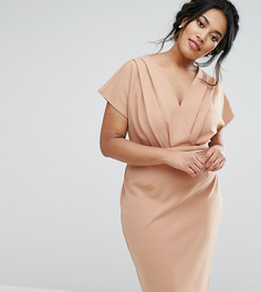 Платье-футляр с запахом Paper Dolls Plus - Бежевый