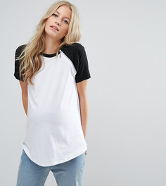 Футболка в стиле колор блок с молниями ASOS Maternity NURSING - Белый