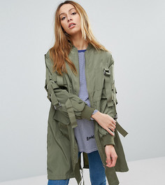 Длинная парка с парашютными ремешками ASOS Maternity - Зеленый